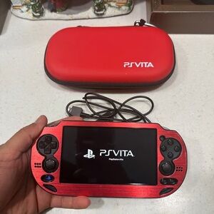Red Handheld Console with Case